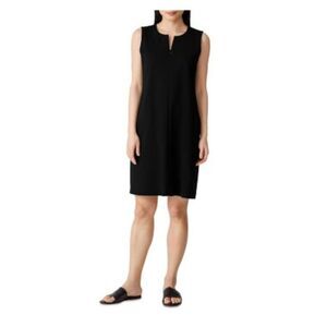EILEEN FISHER Womens Black Unlined Sleeveless Above The Knee Sheath Dress XS\TP